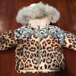 ROBERTO CAVALLI**Fur Hooded Down Coat 3-6 Mo. $795